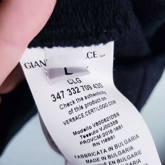 Versace Collection Black and White Scroll Crewneck Sweater - Picture 5 of 6